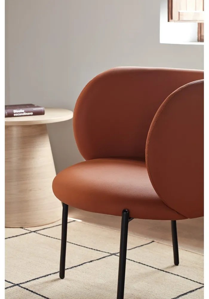 Poltrona in similpelle arancione Mogi - Teulat