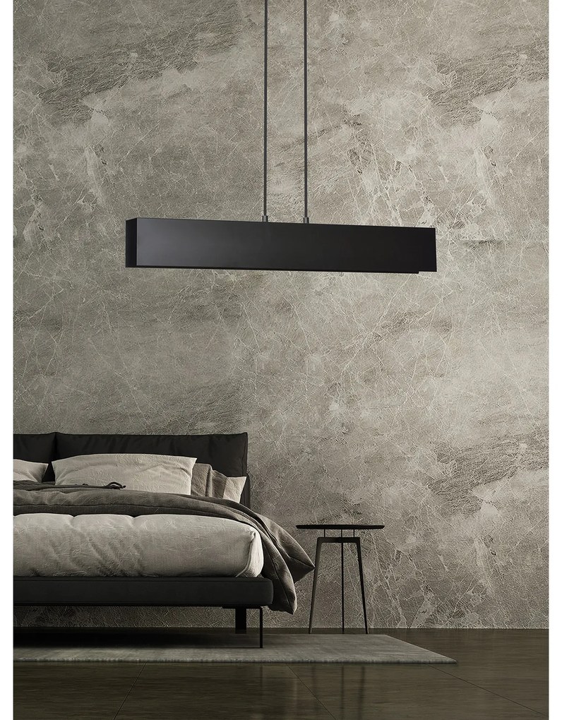 Lampadario Moderno 3 Luci Hachiman In Acciaio Nero