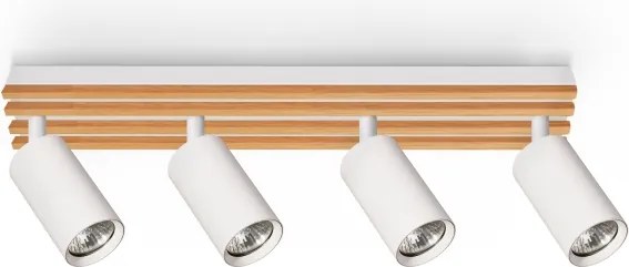 Brilagi - Faretto SELE WOOD 4xGU10/30W/230V bianco/legno