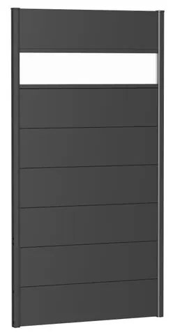 Frangivista in acciaio con vetro, grigio scuro metallizzato 80 x 91 cm,spessore 1 mm