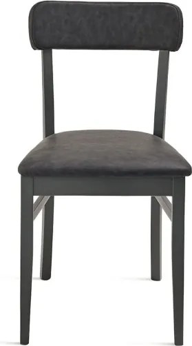 Sedia in ecopelle Nera con struttura in legno LIPSIA 2 sedie