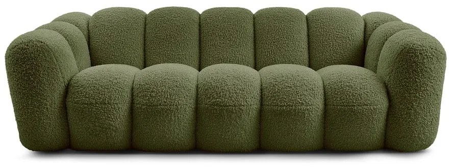 Divano verde con rivestimento in bouclé 232 cm Hippolyte – Bobochic Paris