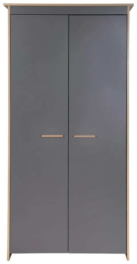 Armadio per bambini color antracite/di colore naturale con effetto rovere 50x190x96 cm Anna – Roba