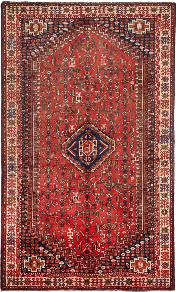 Shiraz Tappeto 260x160 Rosso (Iran) Annodato A Mano