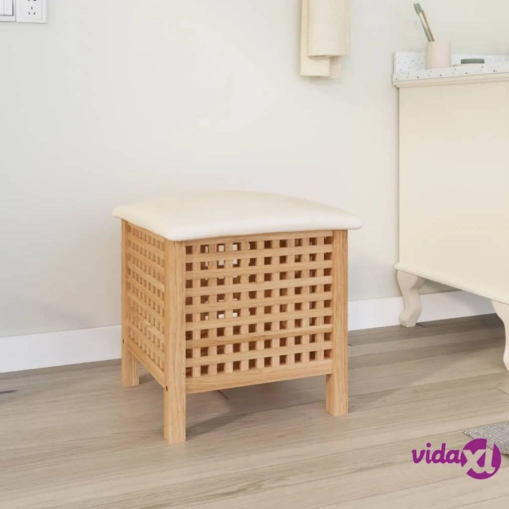 vidaXL Sgabello da Bagno 48x47,5x52 cm in Legno Massello di Noce