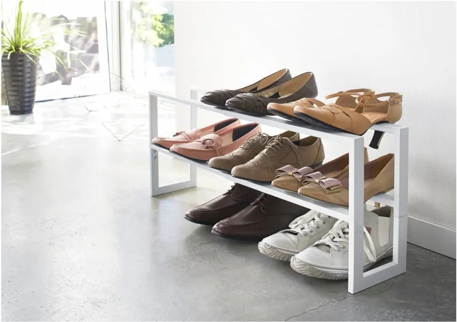 Scarpiera telescopica in metallo bianco Line - YAMAZAKI