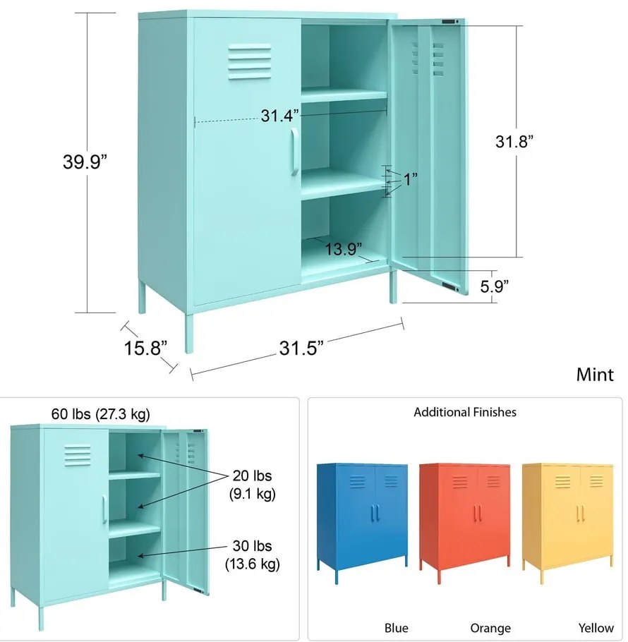 Armadietto in metallo blu , 80 x 102 cm Cache - Novogratz