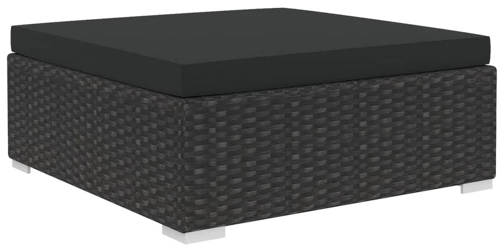 Set divani da giardino 12 pz con cuscini in polyrattan nero