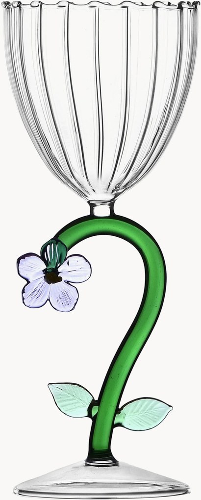 Calice vino bianco in vetro borosilicato fatto a mano Botanica