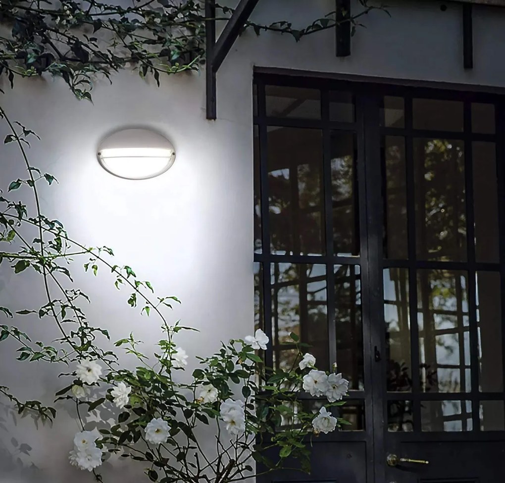 Plafoniera E27 IP54 Bianca 214x142mm mod. Palpebra Colore Bianco
