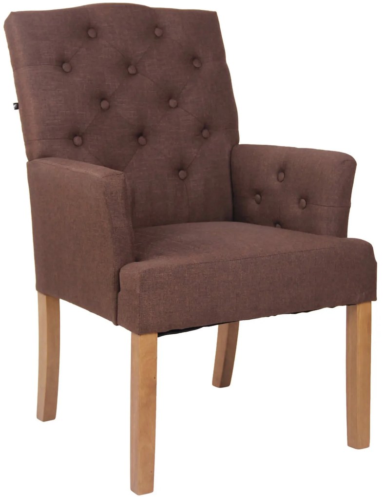 Sedia Da Pranzo Sugar İn Tessuto Con Design Chesterfield / Antik-hell / Braun