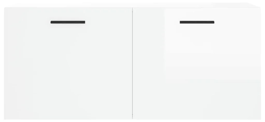Mobile a parete bianco lucido 80x36,5x35 cm legno multistrato