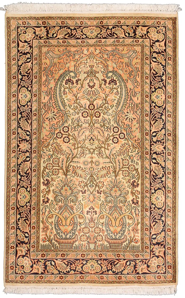 Cashmere Silk Tappeto 120x80 Beige (Indian) Annodato A Mano