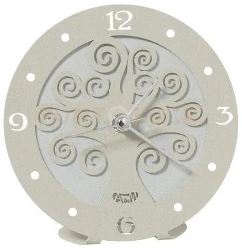 Bomboniera orologio albero della vita bianco e avorio in ferro 13cm...