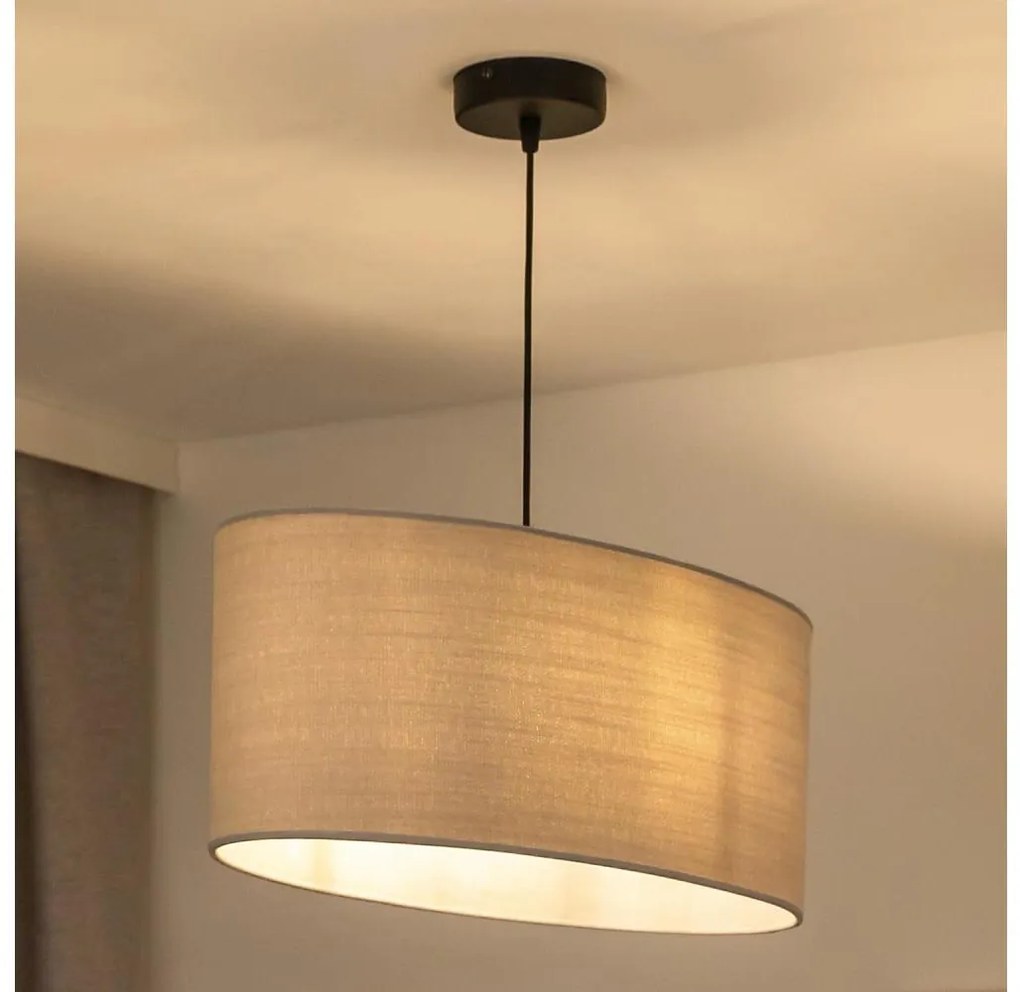 Duolla - Lampadario a sospensione con filo OVAL 1xE27/15W/230V grigio