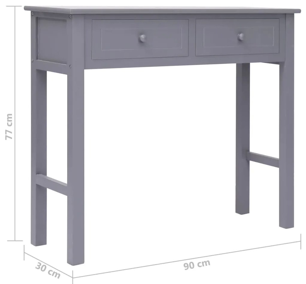 Tavolo Consolle Grigio 90x30x77 cm in Legno