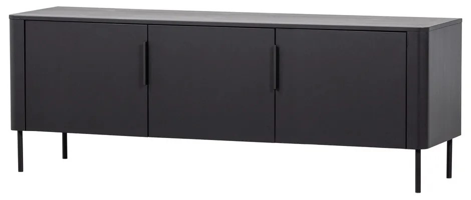 Mobile TV nero opaco in pino massiccio 154x56x44 cm Gunnar – WOOOD