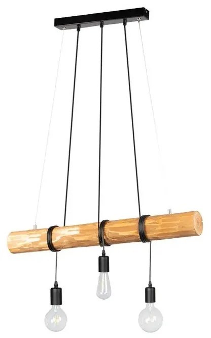 Lampadario Industriale Lampadario Industriale Truda 3x E27 marrone paralume nero 3x E27