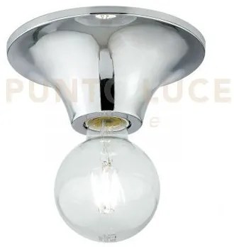 Plafoniera vesevus cromo 1 luce attacco e27 18x18x8cm in metallo