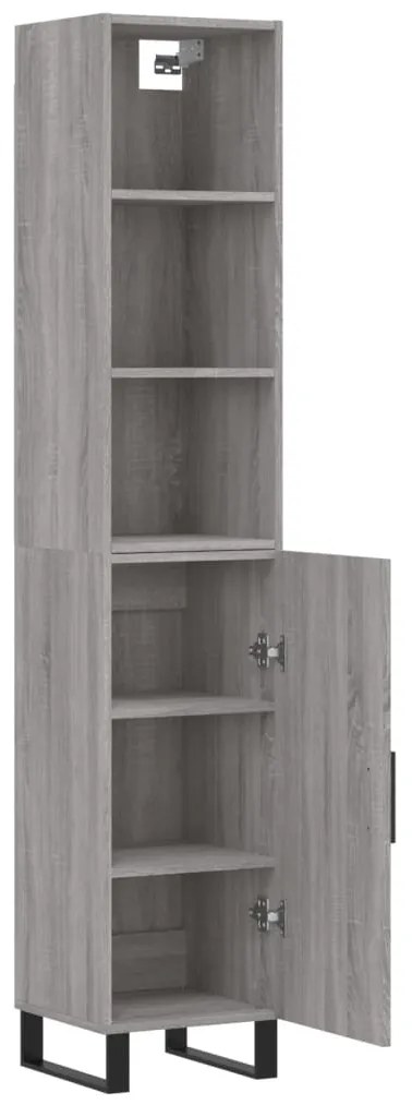 Credenza Grigio Sonoma 34,5x34x180 cm in Legno Multistrato