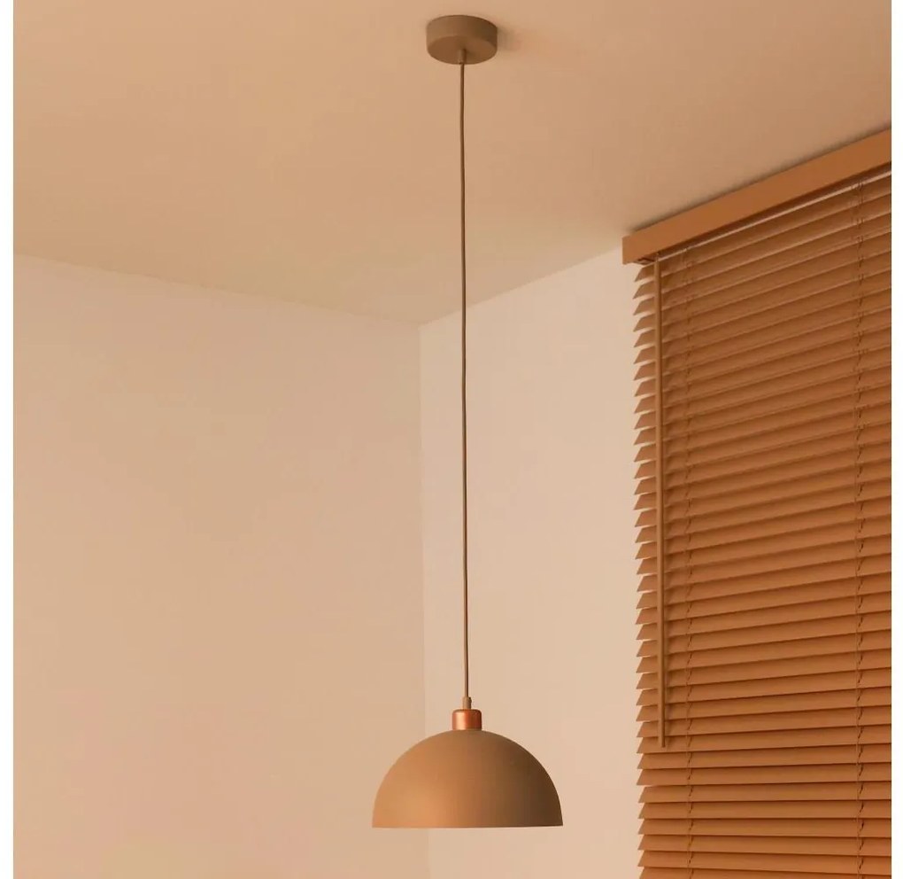 Duolla - Lampada a sospensione con cavo IRONLINE 1xE27/15W/230V Ø 27 cm beige/rame