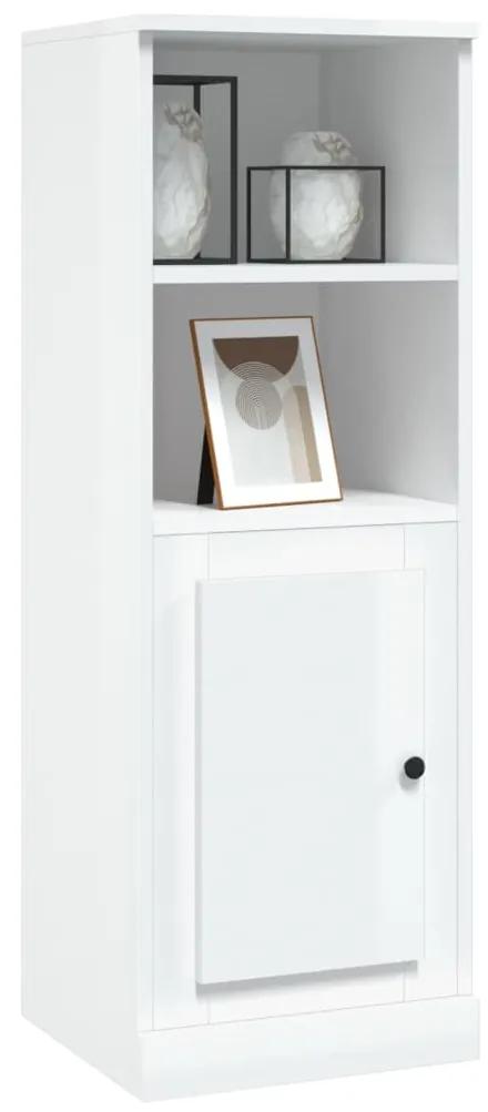Credenza bianco lucido 36x35,5x103,5 cm in legno multistrato