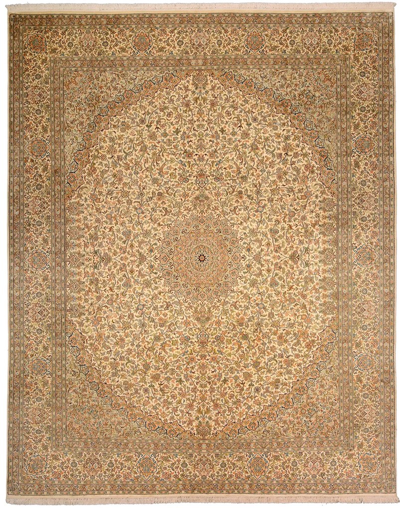 Cashmere Silk Tappeto 250x310 Beige (Indian) Annodato A Mano