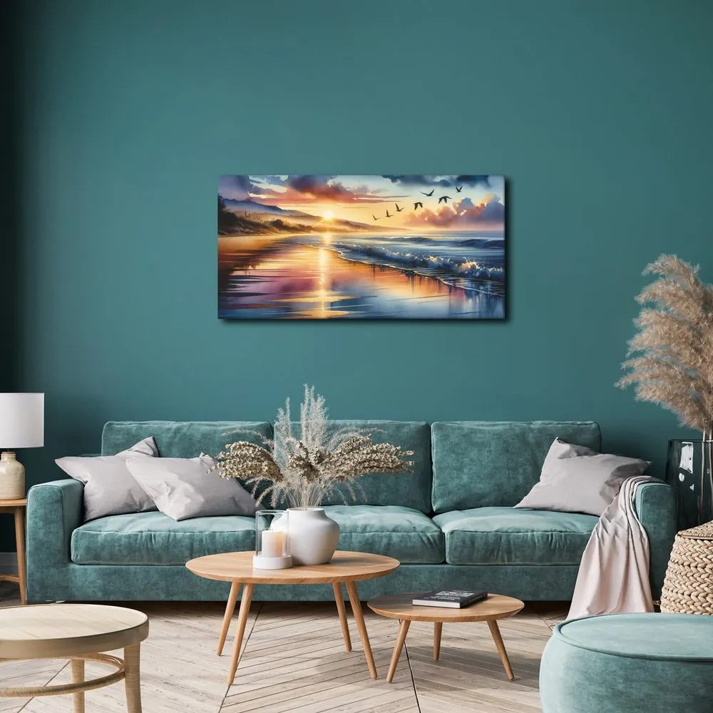 Quadro su tela – Spiaggia tranquilla al tramonto