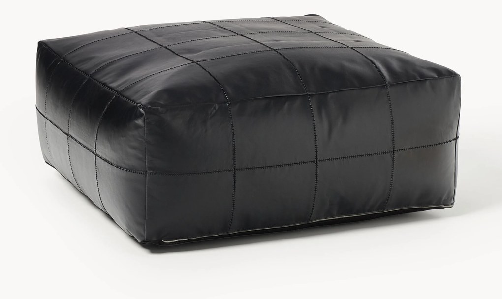 Cuscino da pavimento in pelle fatto a mano Raven