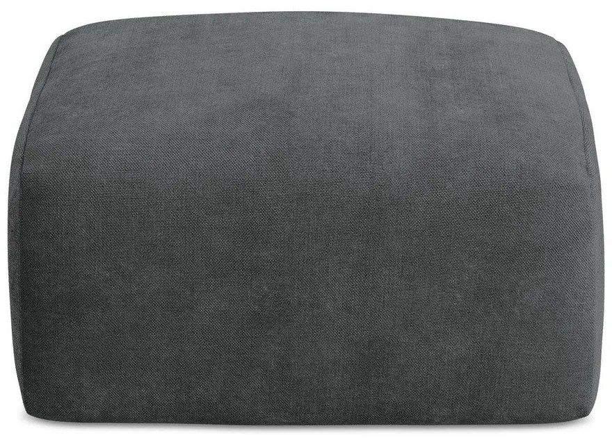 Poggiapiedi grigio scuro con rivestimento in ciniglia Leila – Makamii