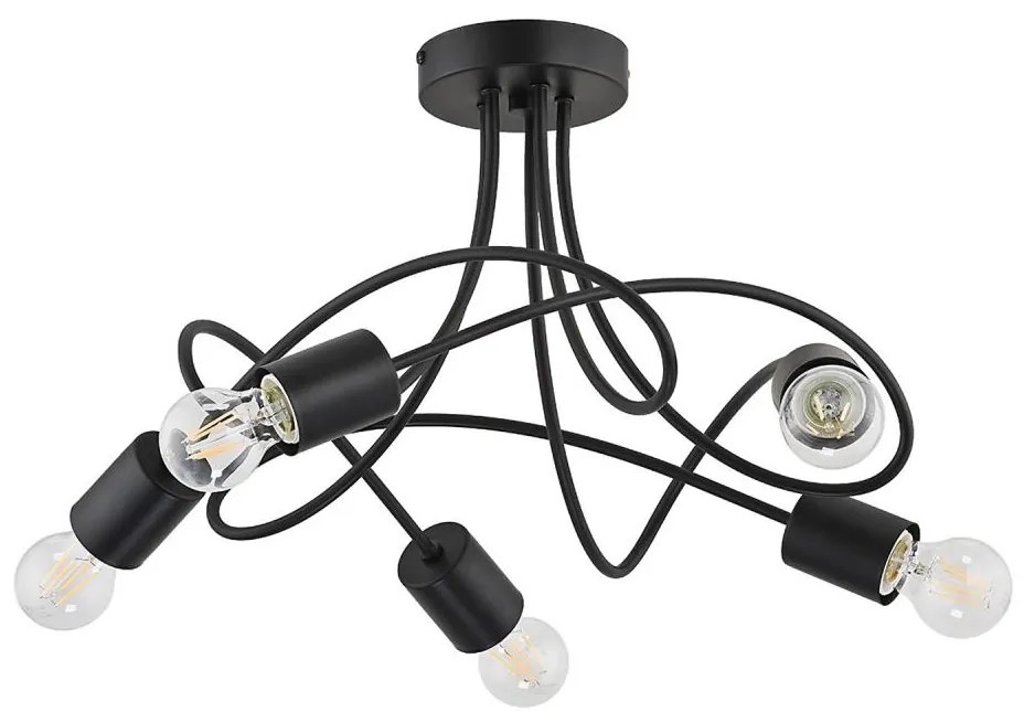 Lampadario a plafone TARGO 5xE27/15W/230V nero