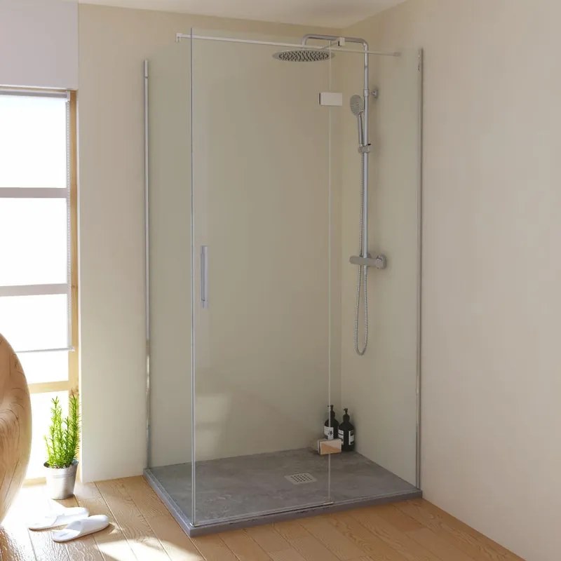 Piatto doccia SANYCCES in resina STRATO grigio L 90 x L 140 cm