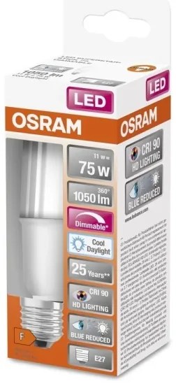 Lampadina LED dimmerabile E27/11W/230V 6500K CRI 90 - Osram