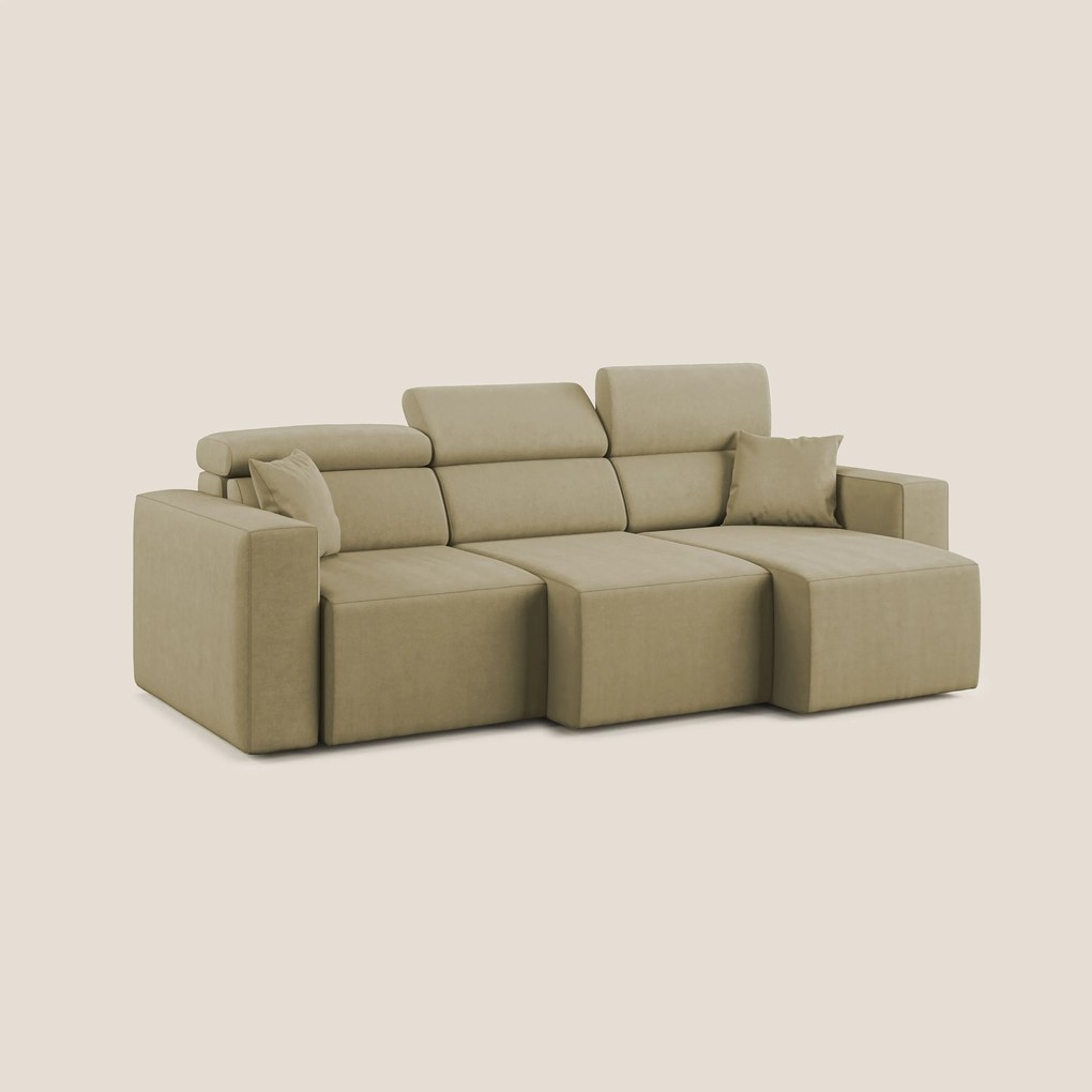 Orwell divano con 3 sedute estraibili in microfibra smacchiabile T11 beige