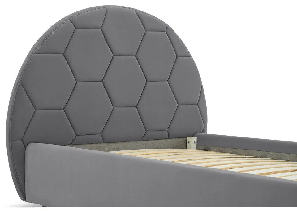 Letto grigio per bambini con contenitore 120x200 cm Mercury - Scandic