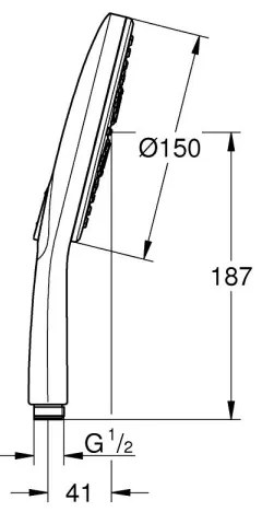 GROHE 26590000 - RAINSHOWER SMARTACTIVE Doccetta Ø 150 mm, cromato lucido