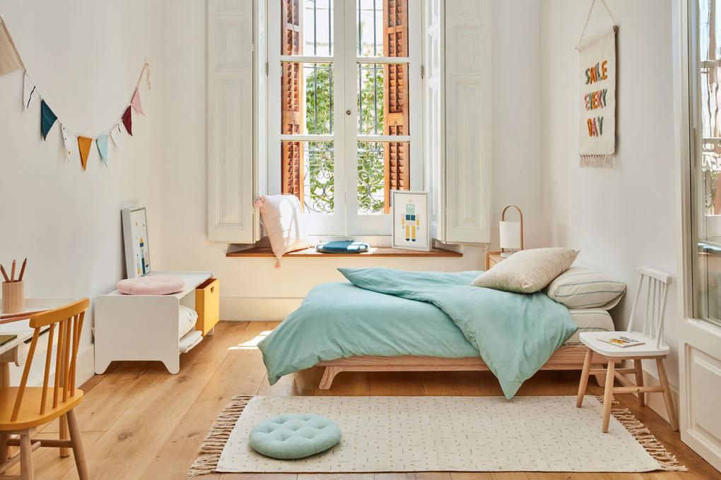 Kave Home - Fodera cuscino Eirenne in cotone e lino rosa 45 x 45 cm