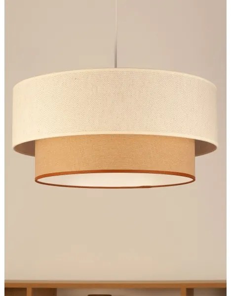 Lampadario sospeso a cavo NATIA 1x E27/60W/230V, Ø 45 cm, bianco/marrone