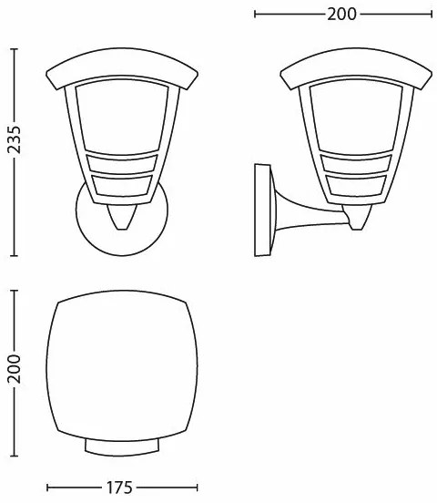Philips 15380/30/16 - Applique da esterno MYGARDEN CREEK 1xE27/60W/230V