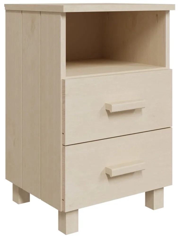 Comodini hamar 2 pz miele 40x35x62 cm legno massello di pino