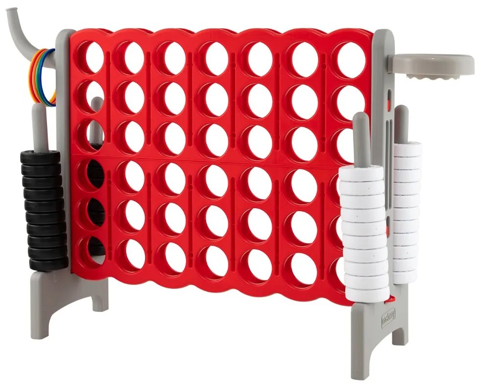 Costway Forza 4 gigante con canestro e gioco di lancio, Gioco da esterno per bambini e adulti 84x33x79 cm