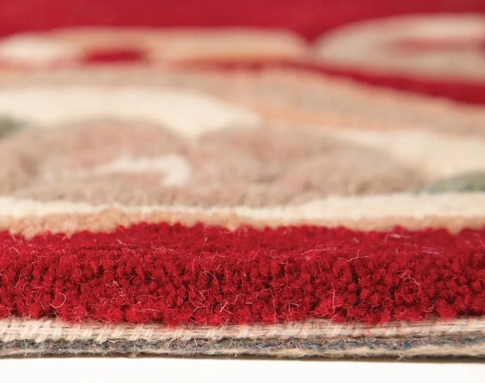 Tappeto rotondo in lana rossa ø 120 cm Aubusson - Flair Rugs