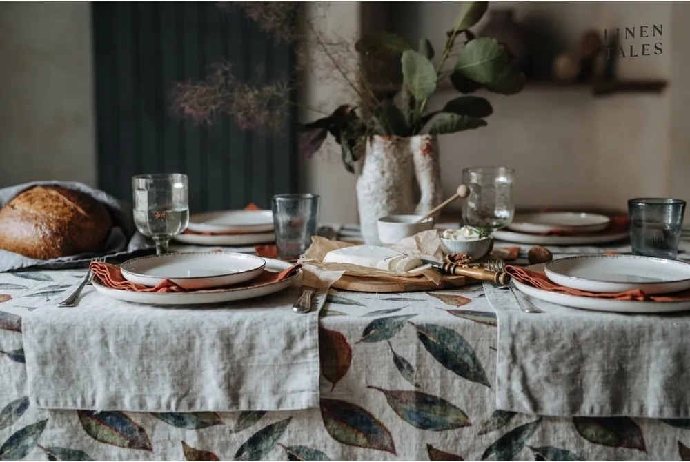 Tovaglia di lino 140x140 cm Golden Fall - Linen Tales