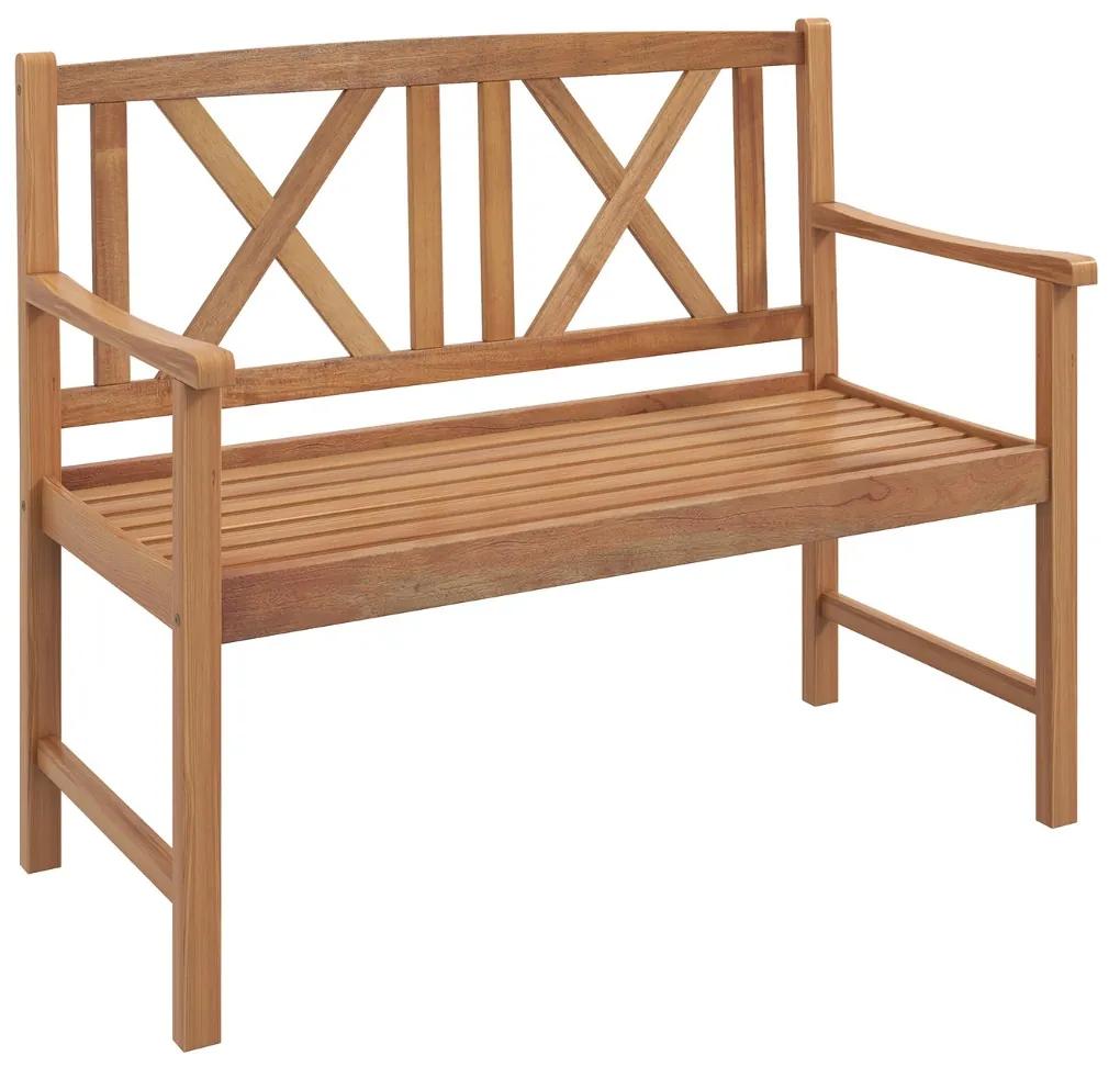 Costway Panchina in legno di acacia per 2 persone con braccioli e schienale confortevoli, Panchina da giardino