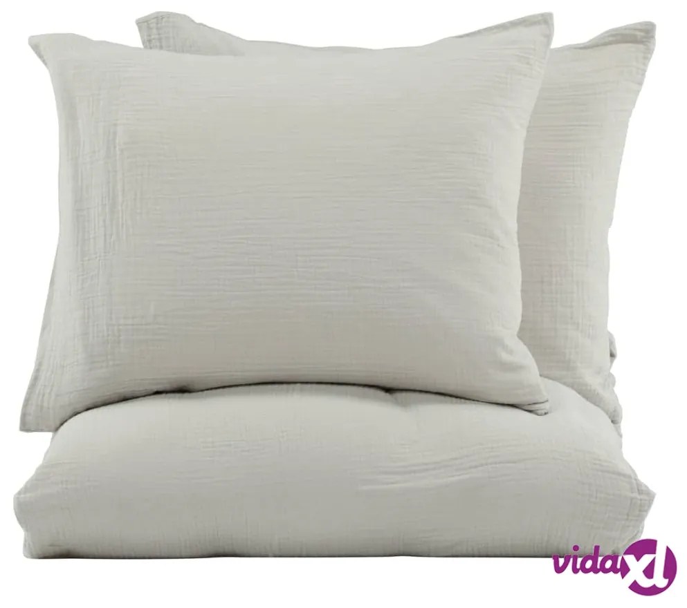 Venture Home Set da Letto Mila 220x240 cm Cotone Grigio Chiaro