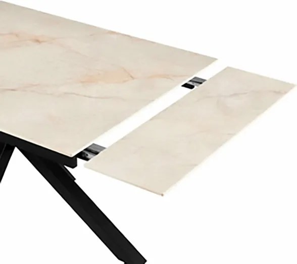 Tavolo Da Pranzo Allungabile 90x140-200 Cm Effetto Marmo Gold