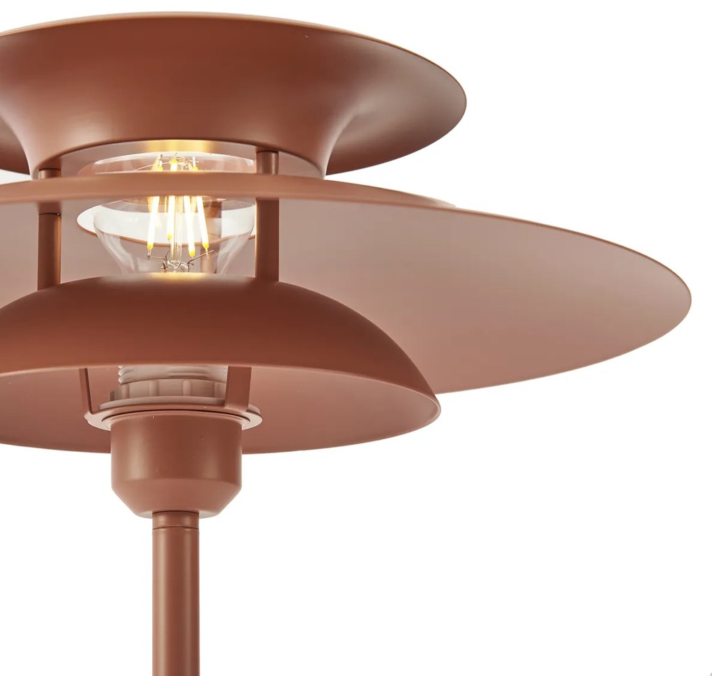 Lampada da tavolo retrò color moka in acciaio 45 cm - Pauly