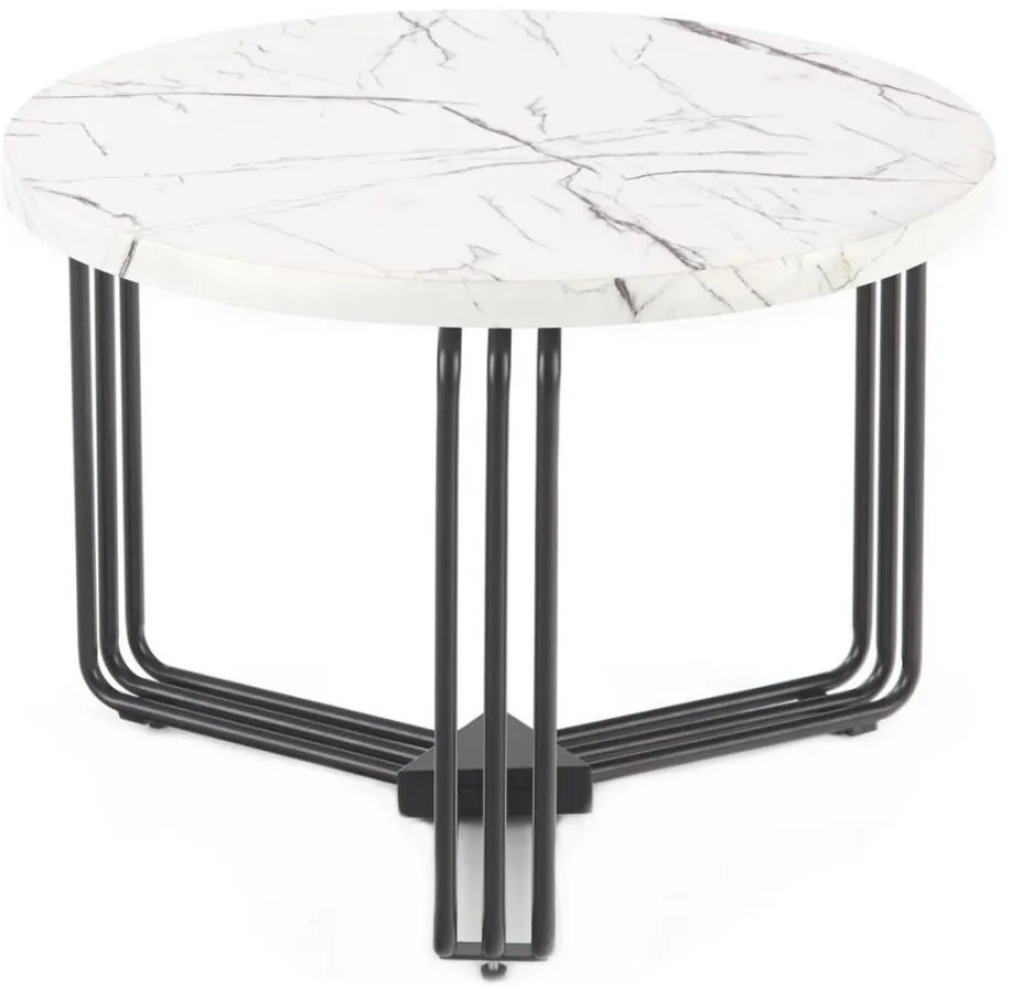 Tavolino ANTICA 41x55 cm nero/marmor decor