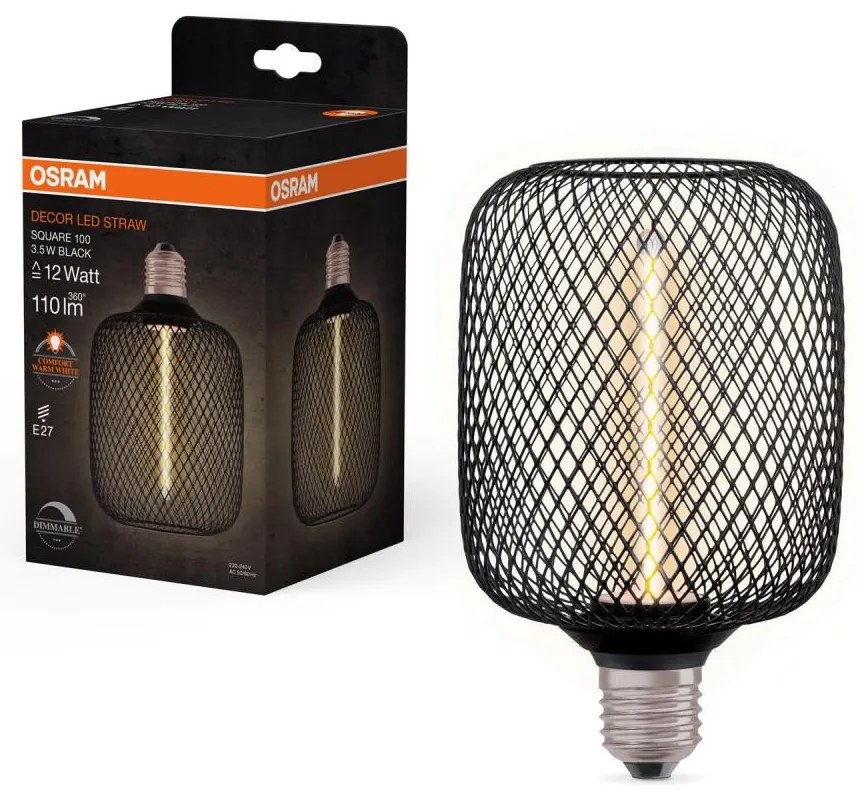 Lampadina LED dimmerabile DECOR FILAMENT E27/3,5W/230V 1800K nero - Osram
