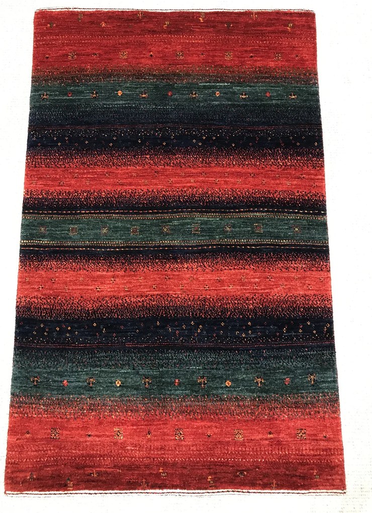 Loribaft Tappeto 80x120 Verde (Iran) Annodato A Mano